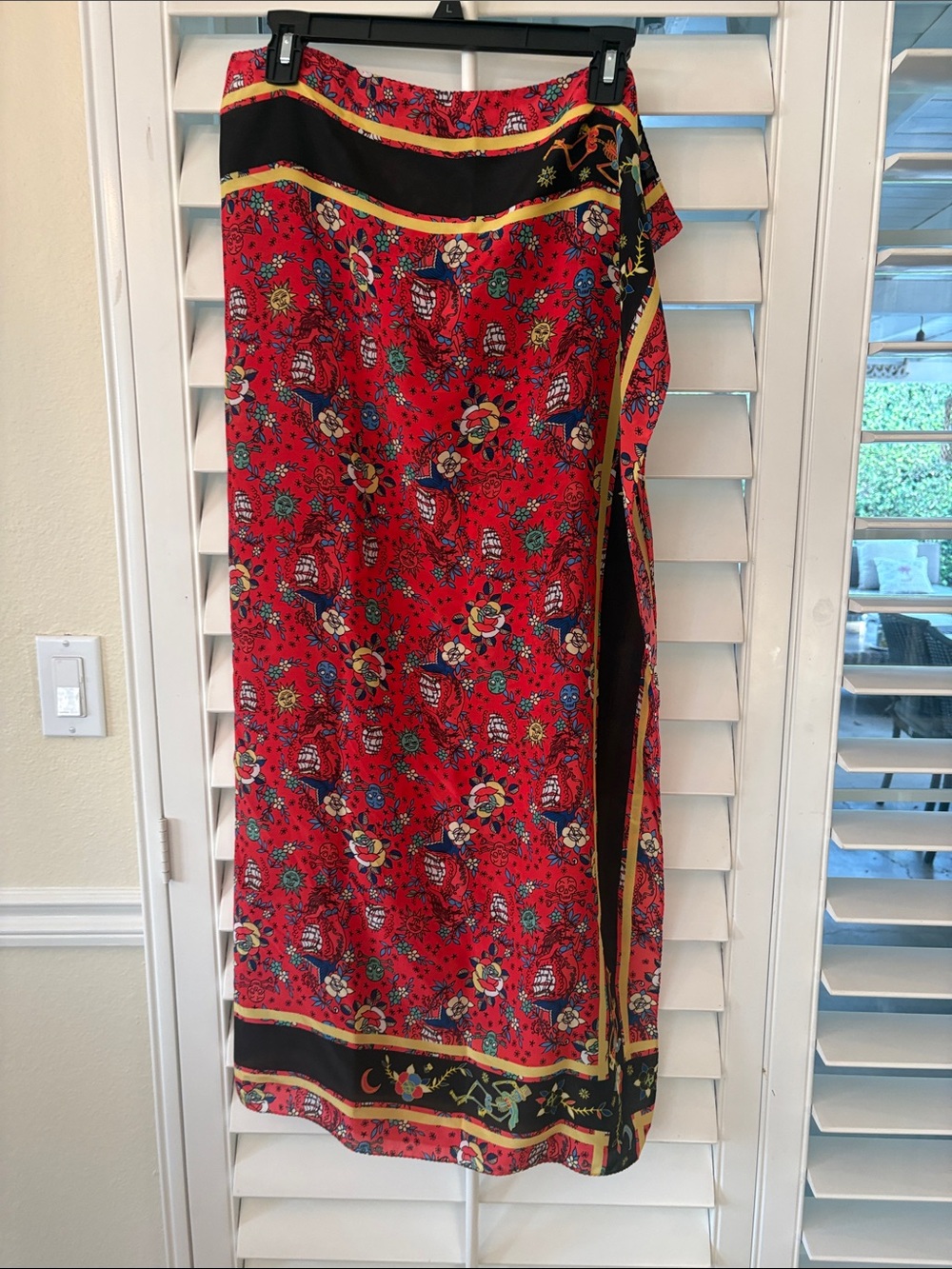 Zadig & Voltaire Red Floral Pirate-Print Maxi Skirt